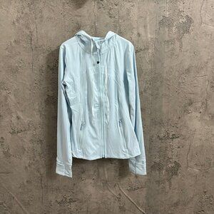 Lululemon Athletica Blue Hooded Zip-Up Jacket With Drawstring